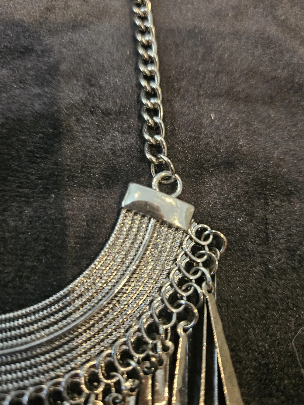 paparazzi Silver-Tone Layered Fringe Collar Necklace